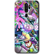 Oppo A9 2020 Kılıf Hd Desen Baskılı Arka Kapak + Kırılmaz Cam - Graffiti Çizgi Film
