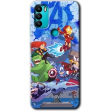Gramaphone General Mobile Gm 21 Plus Kılıf Hd Desen Baskılı Arka Kapak + Esnek Nano Cam - Avengers Cartoon