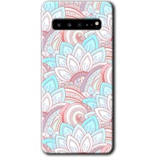 Galaxy S10 Plus Kılıf Hd Desen Baskılı Arka Kapak + Esnek Nano Cam - Çin Mandala 1