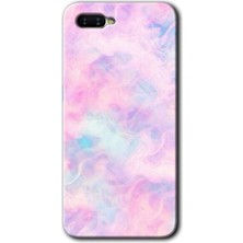 Gramaphone Oppo Rx 17 Neo Kılıf Hd Desen Baskılı Arka Kapak + Kırılmaz Cam - Pembe-Duman