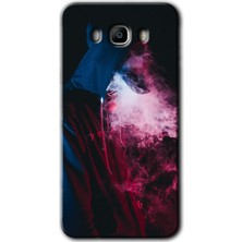 Gramaphone Galaxy J7 2016 Kılıf Hd Desen Baskılı Arka Kapak + Kırılmaz Cam - Smoke-Man