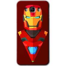 Gramaphone Galaxy J7 2016 Kılıf Hd Desen Baskılı Arka Kapak + Kırılmaz Cam - Iron Man Çizim