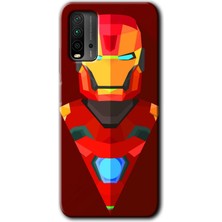 Gramaphone Redmi 9t Kılıf Hd Desen Baskılı Arka Kapak + Esnek Nano Cam - Iron Man Çizim