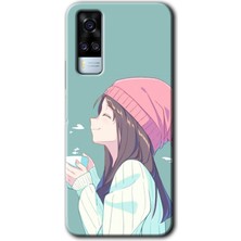Gramaphone Vivo Y51 Kılıf Hd Desen Baskılı Arka Kapak + Esnek Nano Cam - Happy Girl