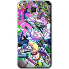 Gramaphone Galaxy J7 2016 Kılıf Hd Desen Baskılı Arka Kapak + Kırılmaz Cam - Graffiti Çizgi Film