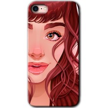 Gramaphone Apple iPhone Se 2020 Kılıf Hd Desen Baskılı Arka Kapak - Kızıl Kız