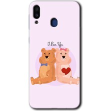 Gramaphone Galaxy M10 Kılıf Hd Desen Baskılı Arka Kapak + Kırılmaz Cam - Sevgili Ayıcık