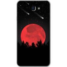 Gramaphone Galaxy J7 Prime Kılıf Hd Desen Baskılı Arka Kapak + Kırılmaz Cam - Kanlı Ay