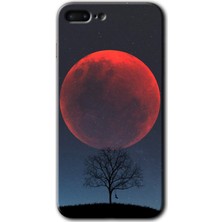 Gramaphone Apple iPhone 8 Plus Kılıf Hd Desen Baskılı Arka Kapak + Kırılmaz Cam - Kanlı Ay