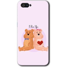 Gramaphone Realme C2 Kılıf Hd Desen Baskılı Arka Kapak + Esnek Nano Cam - Sevgili Ayıcık