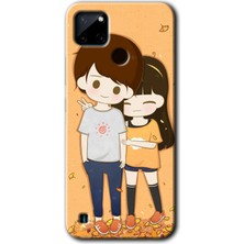 Gramaphone Realme C21 Kılıf Hd Desen Baskılı Arka Kapak + Esnek Nano Cam - Şıpsevdi Çift