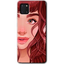 Gramaphone Galaxy Note 10 Lite Kılıf Hd Desen Baskılı Arka Kapak + Kırılmaz Cam - Kızıl Kız