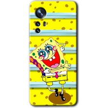 Gramaphone Xiaomi Mi 12 Pro Kılıf Hd Desen Baskılı Arka Kapak + Esnek Nano Cam - Aşık Sünger Bob