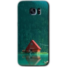 Gramaphone Galaxy S7 Edge Kılıf Hd Desen Baskılı Arka Kapak + Esnek Nano Cam - House In Woods