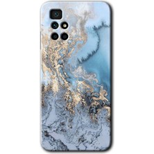 Redmi 10 Kılıf Hd Desen Baskılı Arka Kapak + Esnek Nano Cam - Eski Mermer