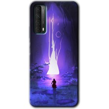Gramaphone Huawei P Smart 2021 Kılıf Hd Desen Baskılı Arka Kapak + Esnek Nano Cam - Wanderer Silhouette