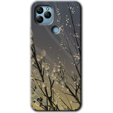 Gramaphone General Mobile Gm 22 Plus Kılıf Hd Desen Baskılı Arka Kapak + Kırılmaz Cam - Branches Flowers