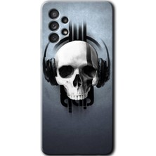 Gramaphone Galaxy A52S Kılıf Hd Desen Baskılı Arka Kapak + Kırılmaz Cam - Müzik Kurukafa