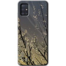 Gramaphone Galaxy A51 Kılıf Hd Desen Baskılı Arka Kapak + Kırılmaz Cam - Branches Flowers