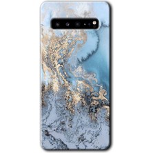 Galaxy S10 Plus Kılıf Hd Desen Baskılı Arka Kapak + Kırılmaz Cam - Eski Mermer