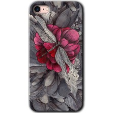 iPhone Se 2020 Kılıf Hd Desen Baskılı Arka Kapak + Kırılmaz Cam - Kelebek Ömrü