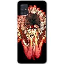 Galaxy A51 Kılıf Hd Desen Baskılı Arka Kapak + Kırılmaz Cam - Kurt Kız