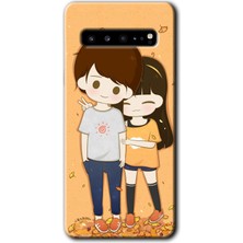 Galaxy S10 Plus Kılıf Hd Desen Baskılı Arka Kapak + Esnek Nano Cam - Şıpsevdi Çift