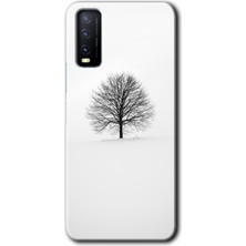 Vivo Y20 Kılıf Hd Desen Baskılı Arka Kapak + Esnek Nano Cam - Alone Tree
