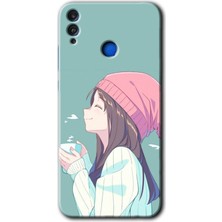 Honor 8c Kılıf Hd Desen Baskılı Arka Kapak - Happy Girl