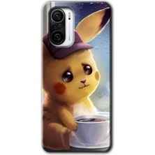 Poco F3 Kılıf Hd Desen Baskılı Arka Kapak + Kırılmaz Cam - Üzgün Pikaçu