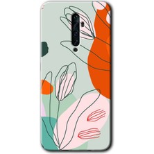 Oppo Reno 2z Kılıf Hd Desen Baskılı Arka Kapak + Kırılmaz Cam - Vektör Çiçekler