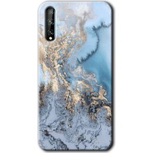 Huawei P Smart S Kılıf Hd Desen Baskılı Arka Kapak - Eski Mermer