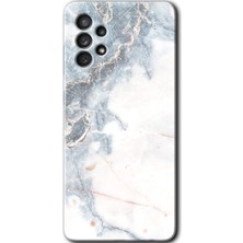 Galaxy A52S Kılıf Hd Desen Baskılı Arka Kapak + Esnek Nano Cam - White Marble