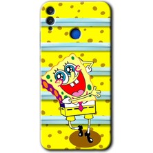 Honor 8c Kılıf Hd Desen Baskılı Arka Kapak + Kırılmaz Cam - Aşık Sünger Bob