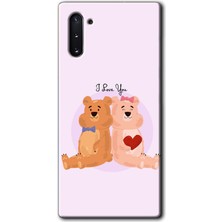 Galaxy Note 10 Kılıf Hd Desen Baskılı Arka Kapak + Kırılmaz Cam - Sevgili Ayıcık