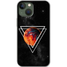 iPhone 13 Mini Kılıf Hd Desen Baskılı Arka Kapak + Esnek Nano Cam - Kızıl Gezegen