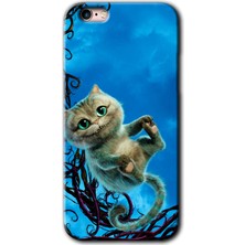 iPhone 6 Plus Kılıf Hd Desen Baskılı Arka Kapak - Çılgın Kedi