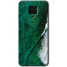 Redmi Note 9 Pro Kılıf Hd Desen Baskılı Arka Kapak + Esnek Nano Cam - Yeşil Okyanus