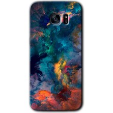 Galaxy S7 Edge Kılıf Hd Desen Baskılı Arka Kapak + Esnek Nano Cam - Color Storm