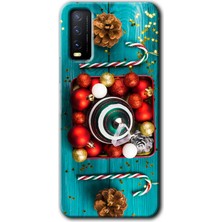 Vivo Y20S Kılıf Hd Desen Baskılı Arka Kapak + Esnek Nano Cam - Christmas