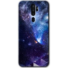 Oppo A9 2020 Kılıf Hd Desen Baskılı Arka Kapak + Esnek Nano Cam - Galaksi