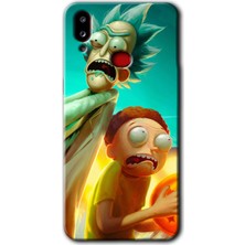 Gramaphone Galaxy A10S Kılıf Hd Desen Baskılı Arka Kapak + Kırılmaz Cam - Rick Morty