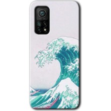 Gramaphone Xiaomi Mi 10T Pro Kılıf Hd Desen Baskılı Arka Kapak + Kırılmaz Cam - Dalga