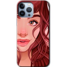 Gramaphone Apple iPhone 13 Pro Kılıf Hd Desen Baskılı Arka Kapak + Esnek Nano Cam - Kızıl Kız