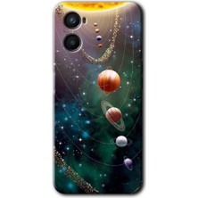 Gramaphone Oppo A96 Kılıf Hd Desen Baskılı Arka Kapak + Kırılmaz Cam - Cosmos