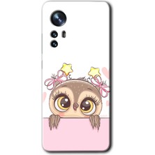 Gramaphone Xiaomi Mi 12 Kılıf Hd Desen Baskılı Arka Kapak + Kırılmaz Cam - Sevimli Baykuş