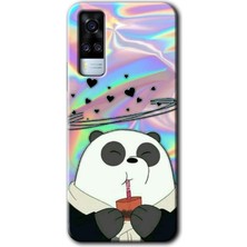 Gramaphone Vivo Y51A Kılıf Hd Desen Baskılı Arka Kapak + Kırılmaz Cam - Milkshake Panda