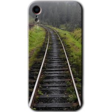 Gramaphone Apple iPhone Xr Kılıf Hd Desen Baskılı Arka Kapak + Kırılmaz Cam - Tren Yolu