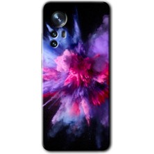 Gramaphone Xiaomi Mi 12 Kılıf Hd Desen Baskılı Arka Kapak - Color Splash Purple