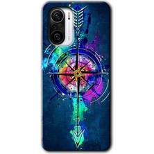 Redmi K40 Pro Kılıf Hd Desen Baskılı Arka Kapak + Kırılmaz Cam - Gizemli Pusula